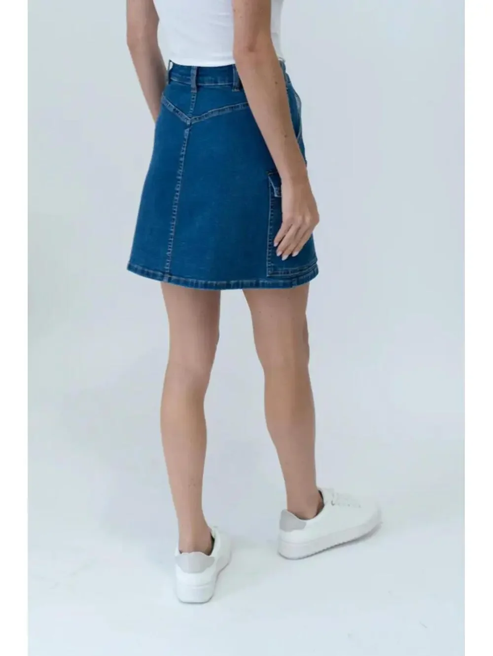 NWT Six Fifty Kyra Cargo Denim Mini Skirt Dark Wash Size XS - Picture 2 of 9